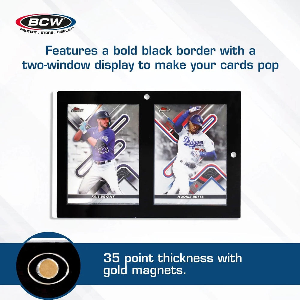 BCW - Magnetic 2-Card Holder - 35 PT. Black Border