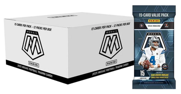 2025 Panini Mosaic Football Jumbo Value Pack Box of 12 Cello Packs