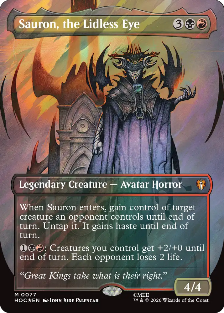 Sauron, the Lidless Eye (Borderless) (Surge Foil) [The Hobbit: Eternal-Legal]
