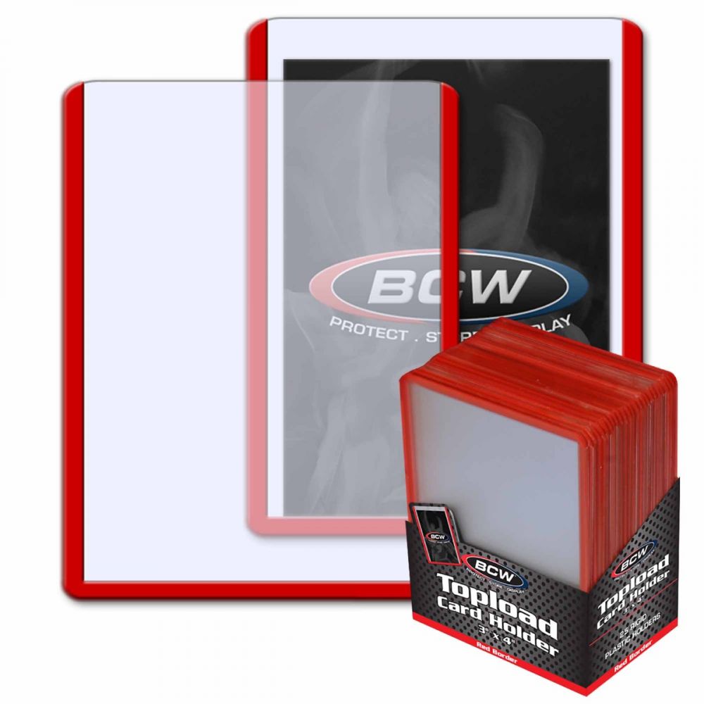 BCW 3x4 Color Bordered Topload Card Holder - Standard (5 to choose from)