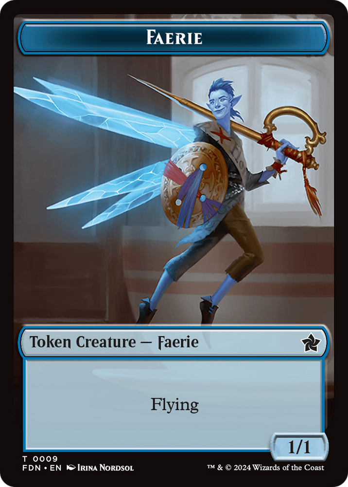 Soldier // Faerie Double-Sided Token [Foundations Tokens]