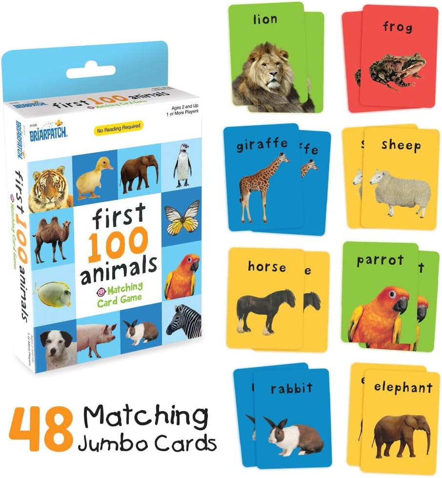 First 100 Matching Card Game Animals
