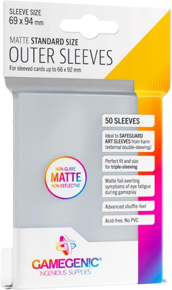 GAMEGENIC: OUTER SLEEVES MATTE STANDARD SIZE (50CT)