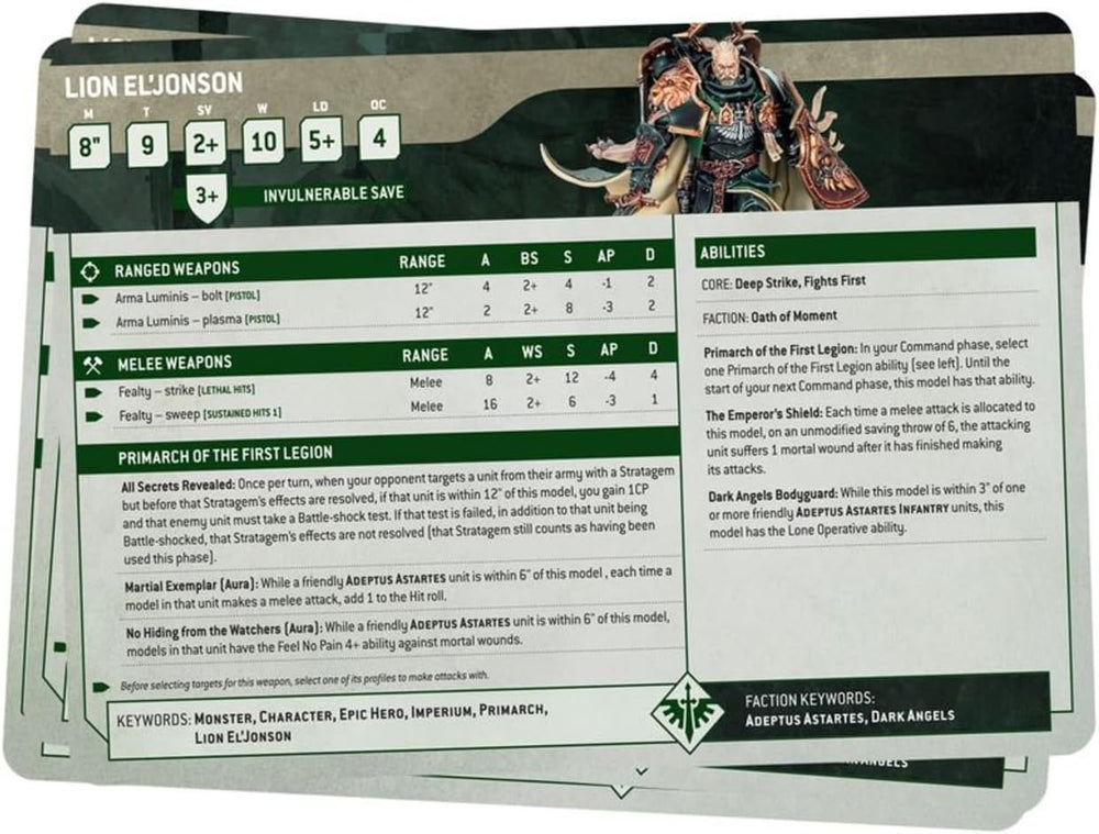 Warhammer 40k: Dark Angels - Datasheet Cards (2024)
