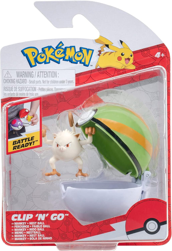 Pokemon Clip 'n' Go - Mankey + Nest Ball
