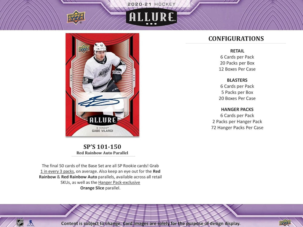2020-21 Upper Deck Allure NHL Hockey Blaster Box