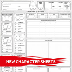 Dungeons & Dragons RPG: Character Sheets (2024)