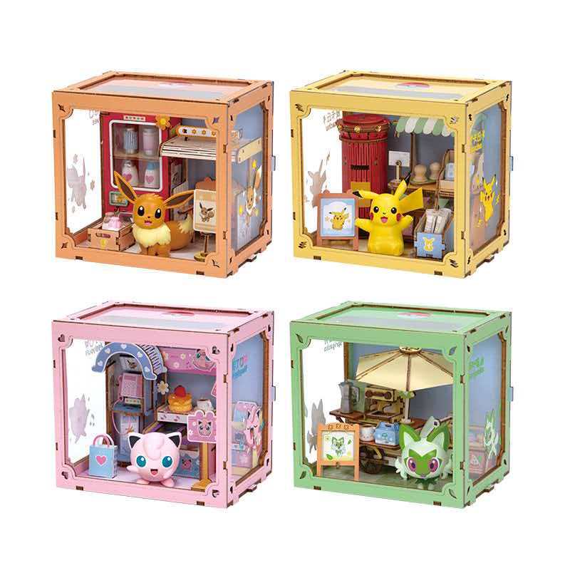 PUREMIND × Pokémon Official Licensed Mini World Vibrant Street Scene DIY Miniature Box