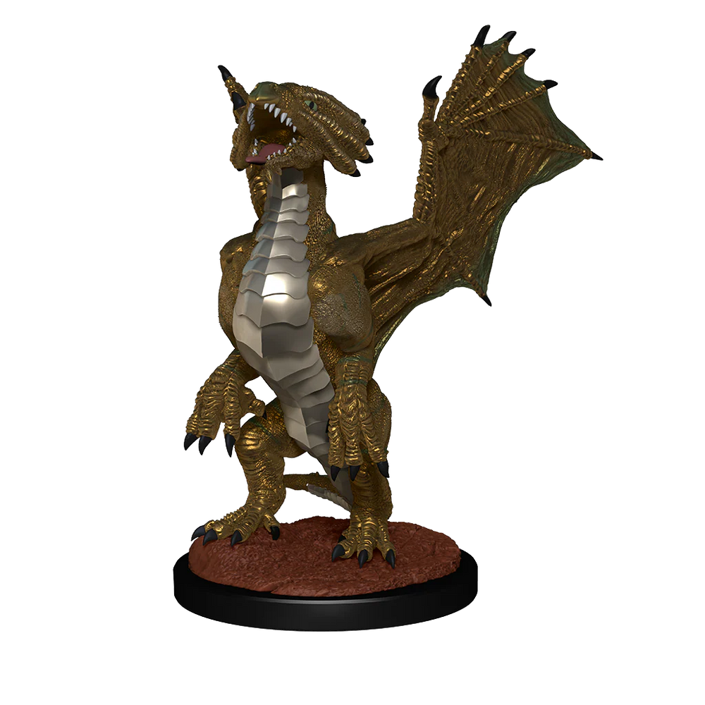 D&D Nolzur's Marvelous Miniatures: Bronze Dragon Wyrmling & Pile of Sea Found Treasure