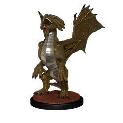 D&D Nolzur's Marvelous Miniatures: Bronze Dragon Wyrmling & Pile of Sea Found Treasure