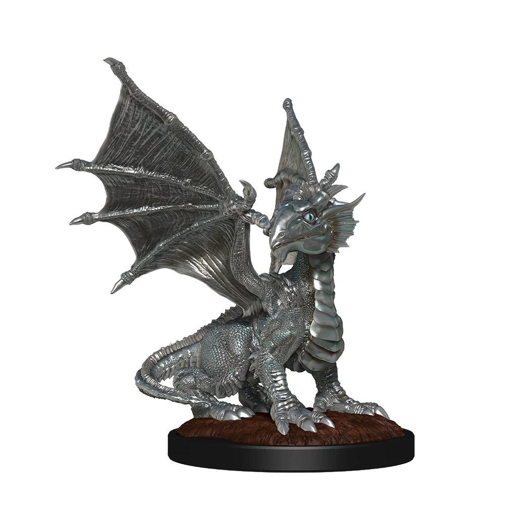 D&D Nolzur's Marvelous Miniatures: Silver Dragon Wyrmling & Female Halfling