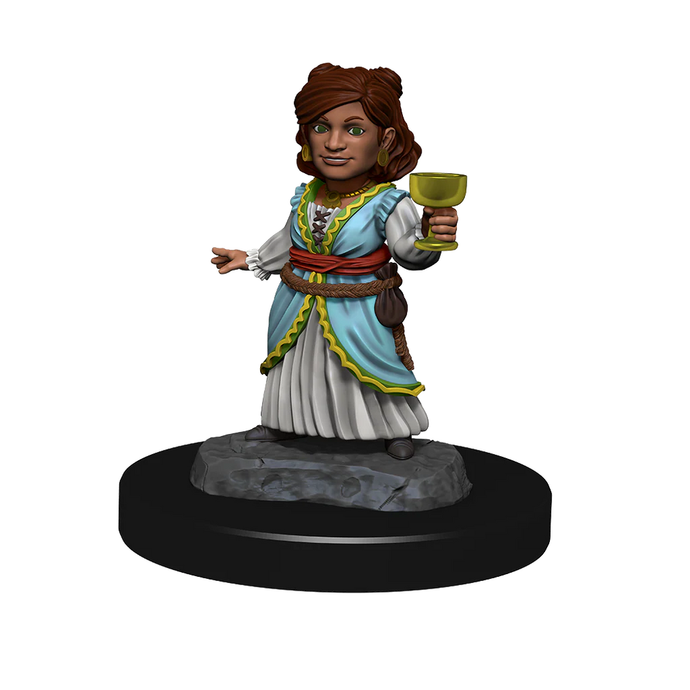 D&D Nolzur's Marvelous Miniatures: Silver Dragon Wyrmling & Female Halfling