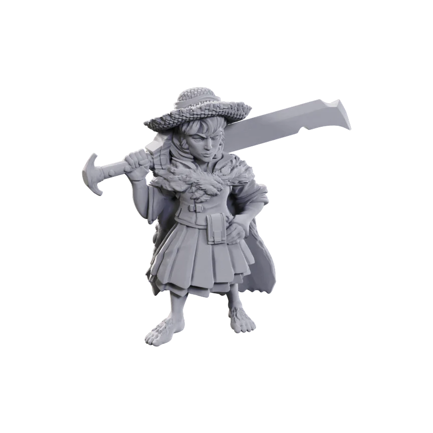 Pathfinder Deep Cuts: Female Halfling Magus Low-Level