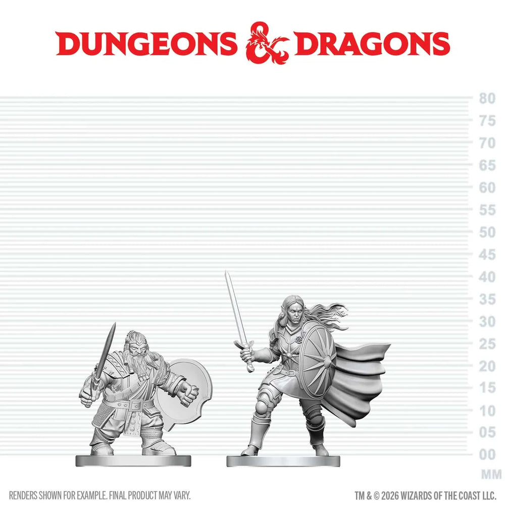 D&D Nolzur's Marvelous Miniatures: Dwarf Fighter & Orc Paladin