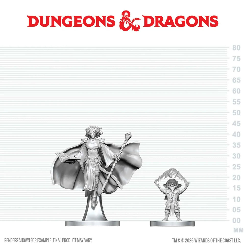 D&D Nolzur's Marvelous Miniatures: Gnome Warlock & Aasimar Wizard