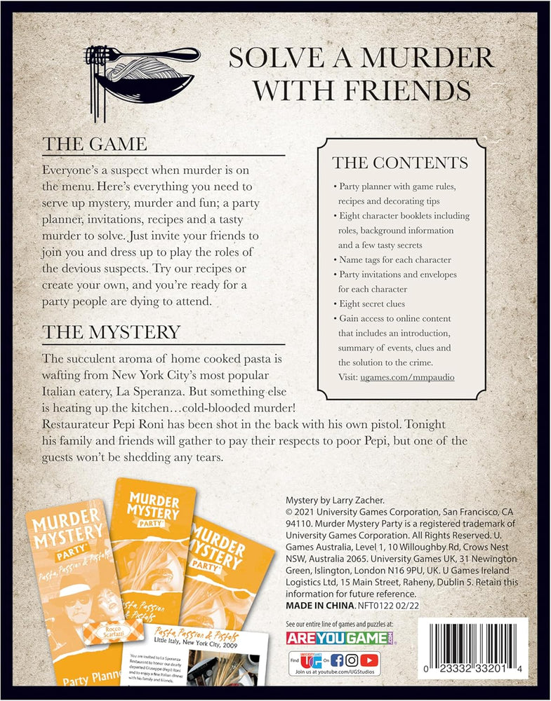 Murder Mystery Party: Pasta, Passion, and Pistols
