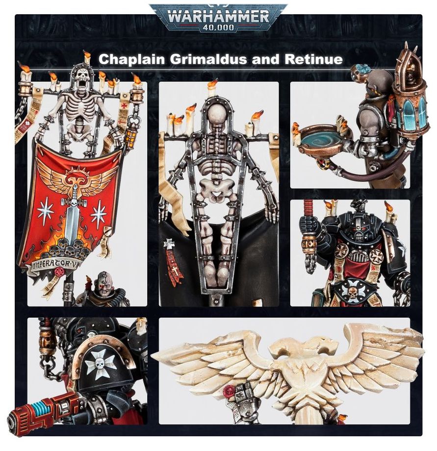 Warhammer 40K: Black Templars - Chaplain Grimaldus & Retinue