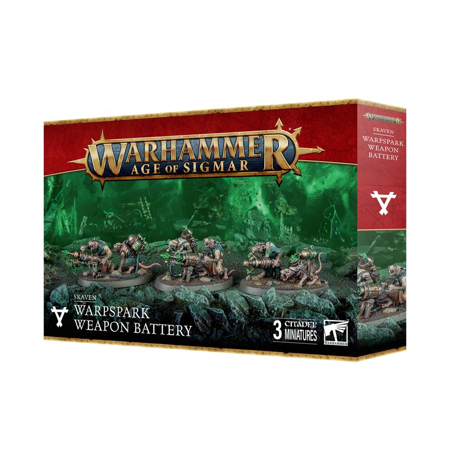 Warhammer Age of Sigmar: Skaven - Warpspark Weapon Battery (Warpvolt Scourgers/Ratling Gun/Warpfire Thrower) (90-45)