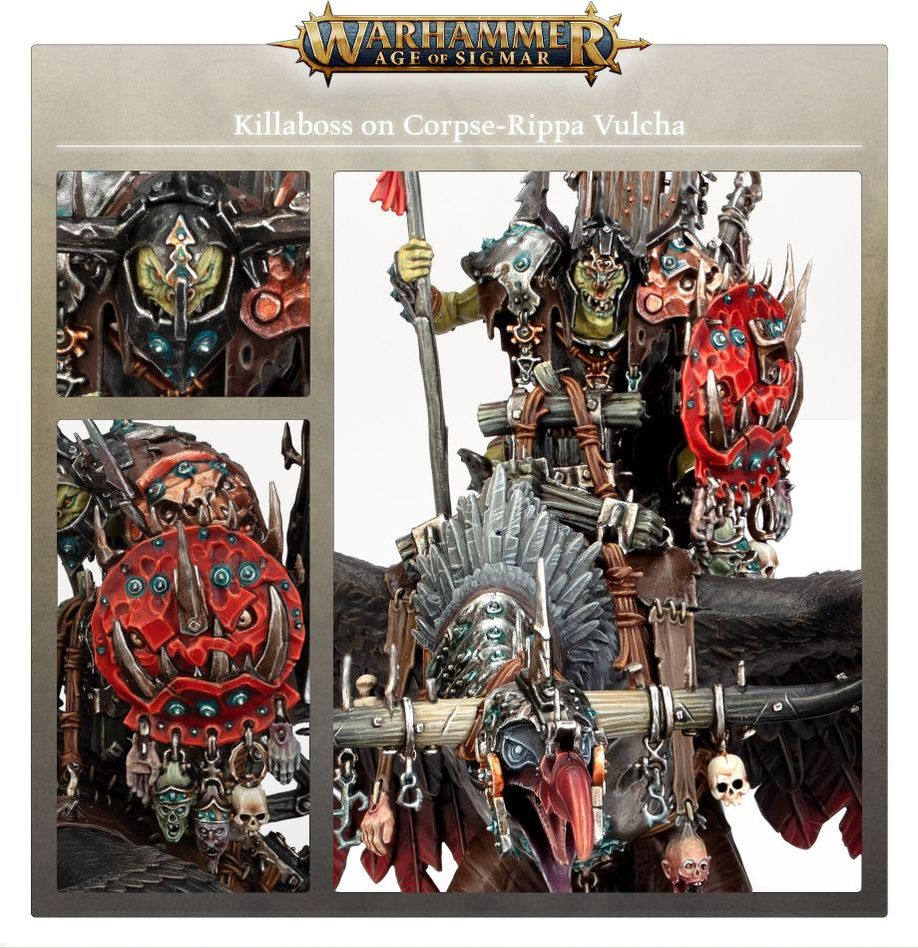 Warhammer Age of Sigmar: Orruk Warclans - Gobsprakk, the Mouth of Mork (Killaboss on Corpse-Rippa Vulcha) (89-73)