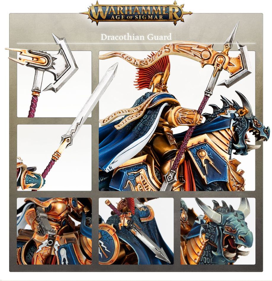 Warhammer Age of Sigmar: Stormcast Eternals - Dracothian Guard (Desolators/Fulminators/Tempestors/Concussors/Lord-Celestant on Dracoth)(96-24)