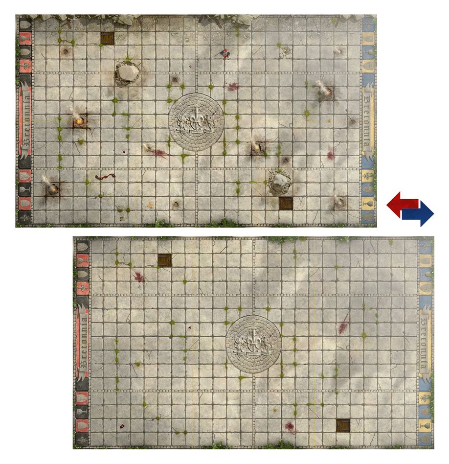 Blood Bowl: Bretonnian Pitch - Double-sided Pitch and Dugouts (202-61)
