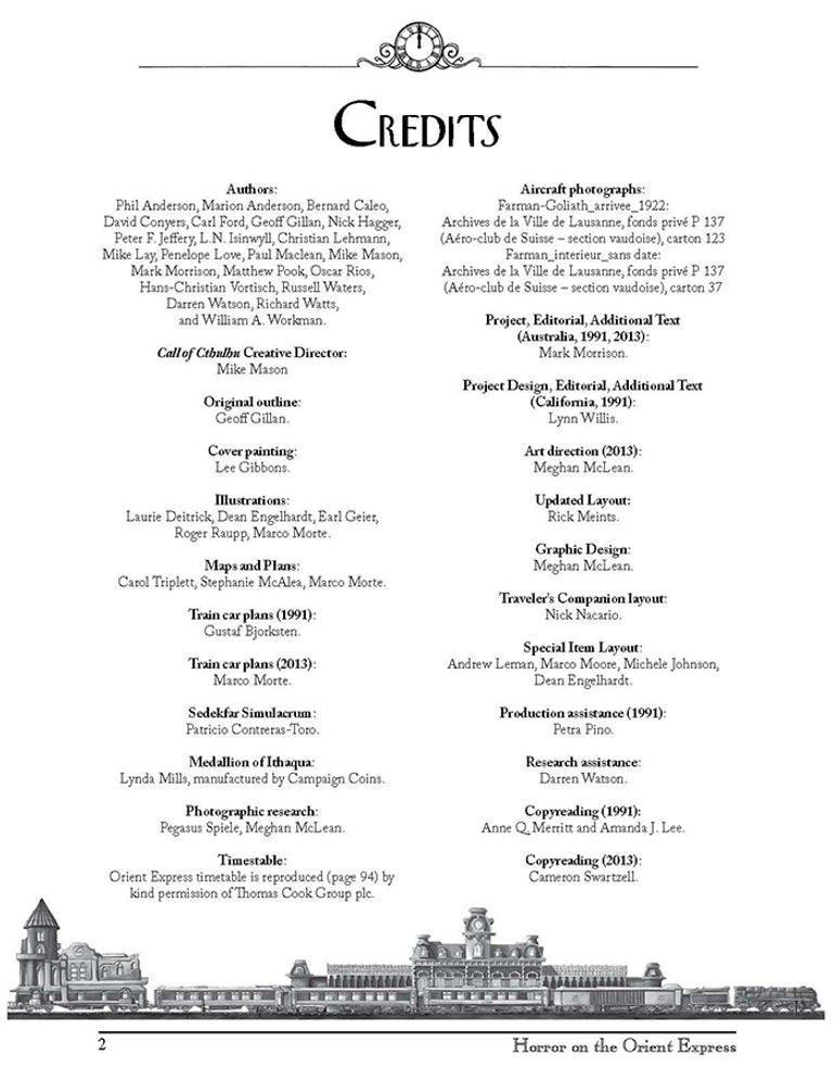 Call of Cthulhu 7E: Horror on the Orient Express Set