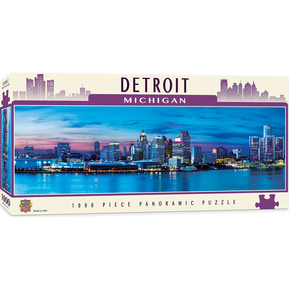 Cityscapes - Detroit, Michigan 1000 Piece Panoramic Jigsaw Puzzle