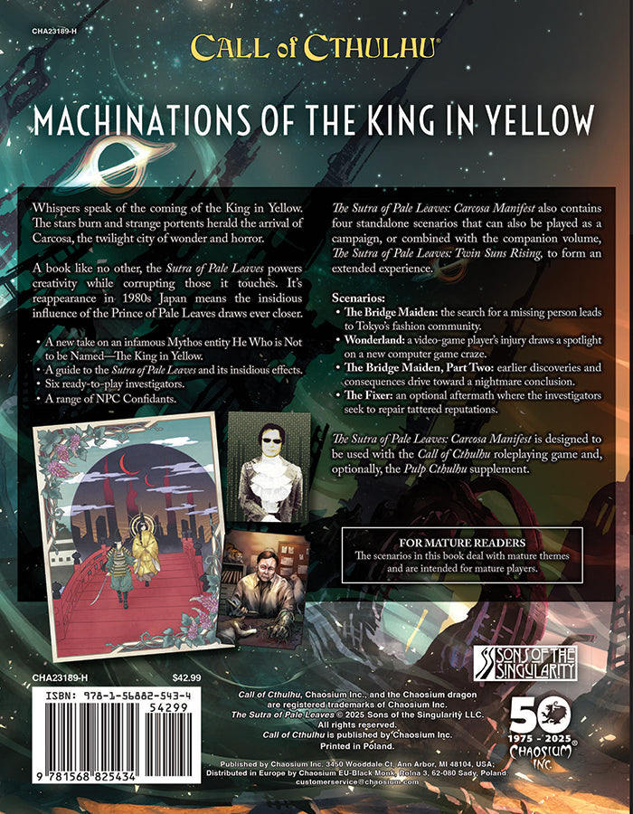 Call of Cthulhu - The Sutra of Pale Leaves: Carcosa Manifest (Hardcover)
