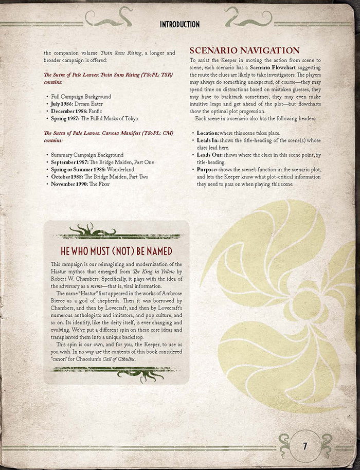 Call of Cthulhu - The Sutra of Pale Leaves: Carcosa Manifest (Hardcover)