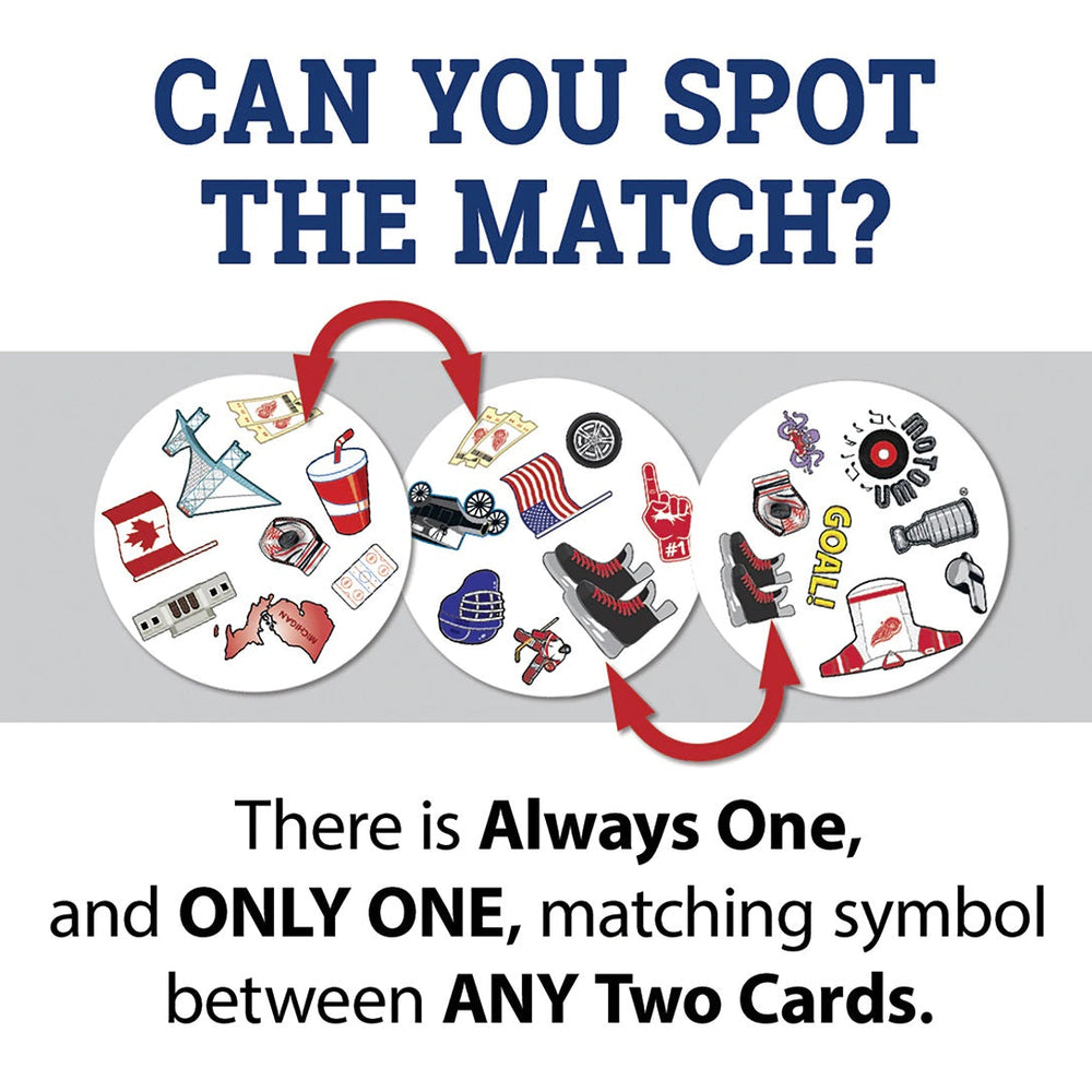 NHL Detroit Red Wings Spot it! Card Game