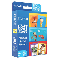 Bicycle Games - Disney Pixar: 3-in-1 Games Set (Old Maid/Go Fish/Memory)