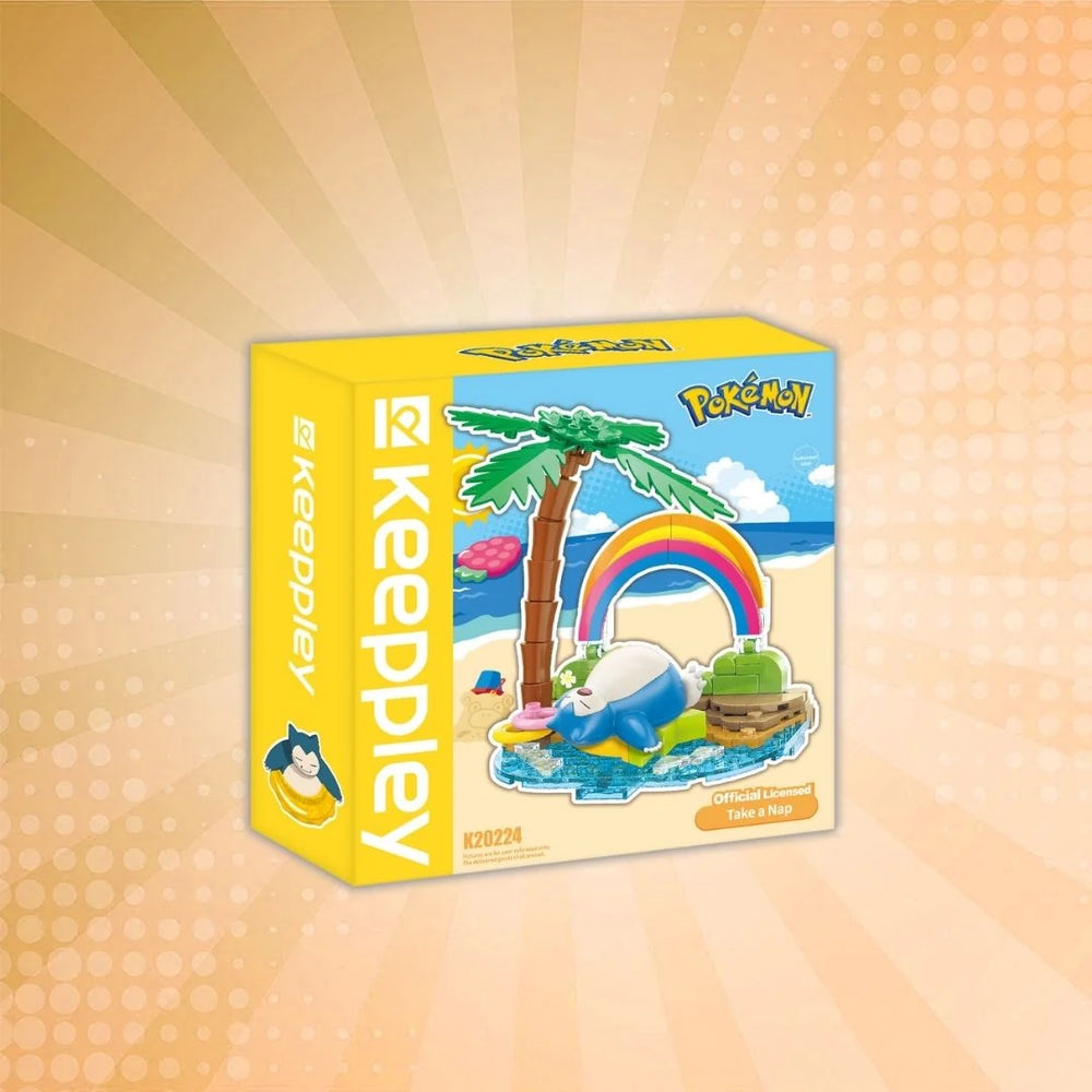 Keeppley Pokémon Tropical Beach Summer Oasis Building Block Set - Take a Nap Snorlax
