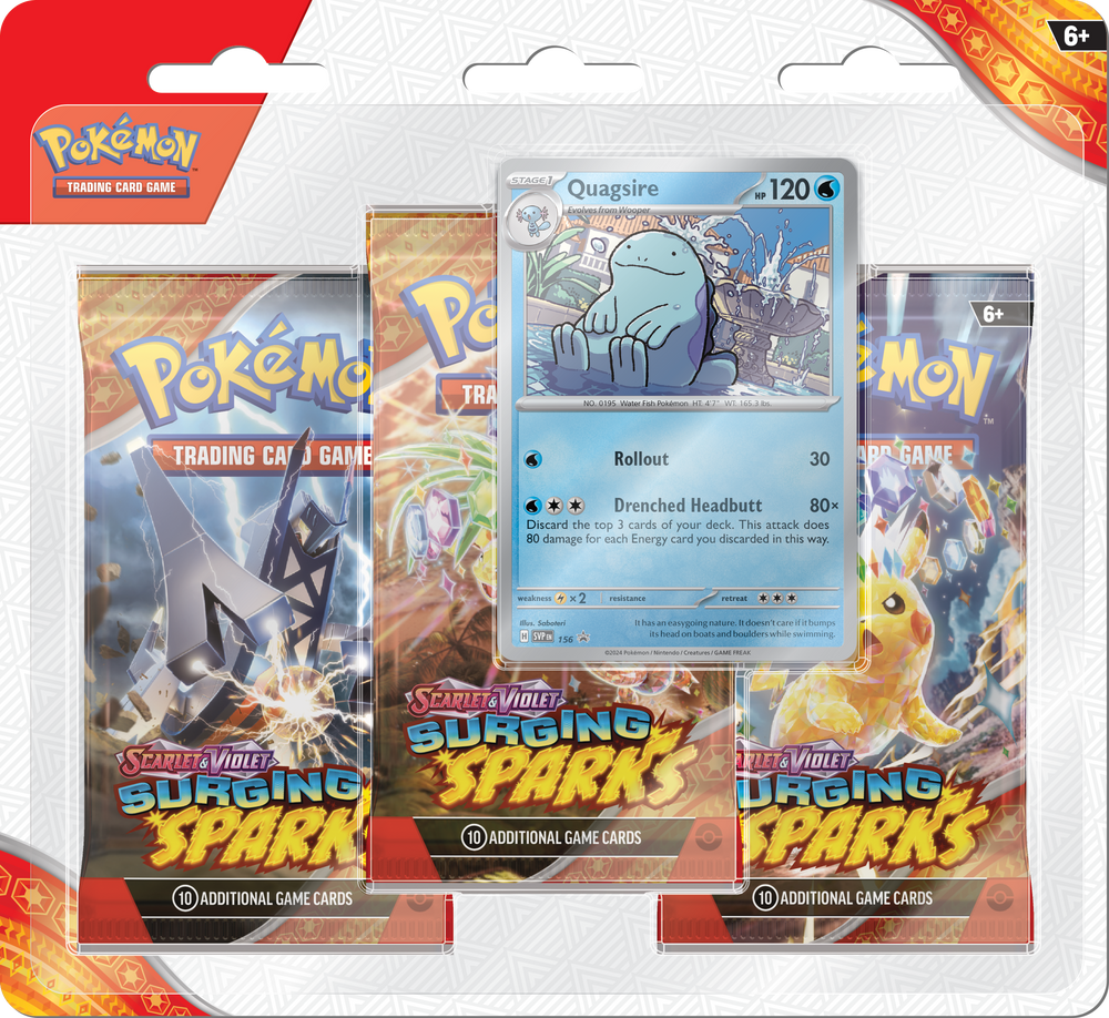 Pokmon TCG: Scarlet & Violet - Surging Sparks 3 Pack Blister Pack wit Pokmon TCG: Scarlet & Violet - Surging Sparks 3 Pack Blister Pack wit