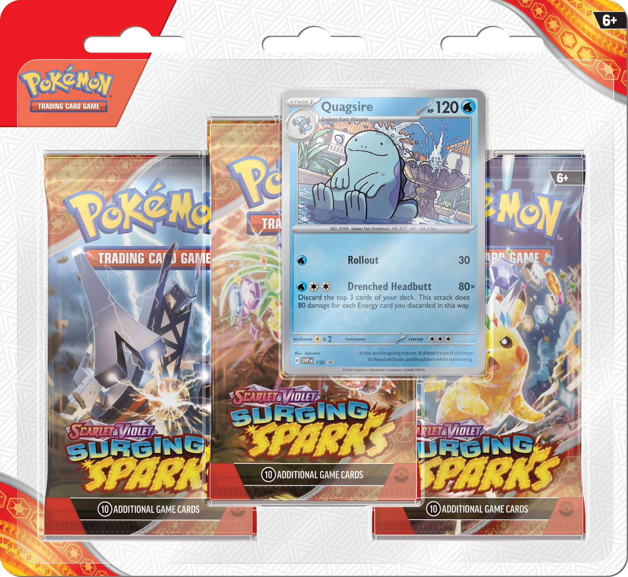 Pokmon TCG: Scarlet & Violet - Surging Sparks 3 Pack Blister Pack wit Pokmon TCG: Scarlet & Violet - Surging Sparks 3 Pack Blister Pack wit