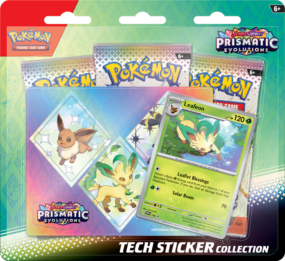 Pokémon TCG: Scarlet & Violet - Prismatic Evolutions 3 Pack Tech Sticker Collection