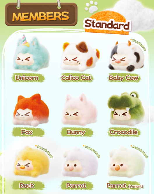 RABBIT KIKI Flocked Baby Animals Series Blind Box