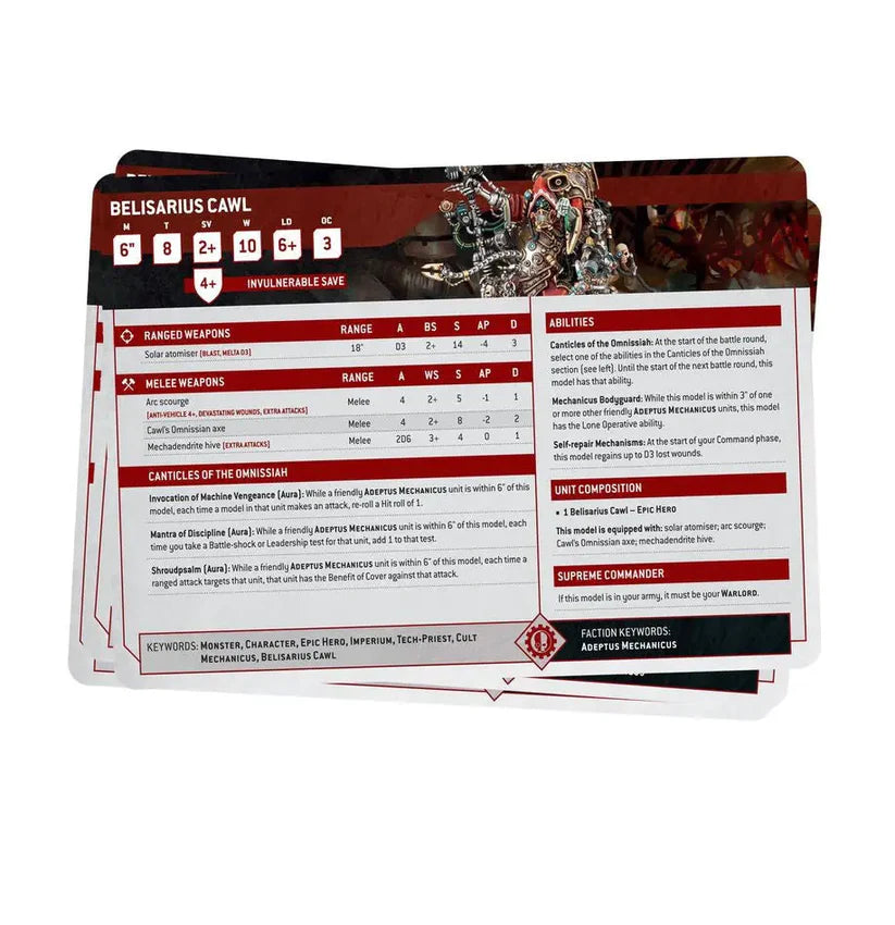 Warhammer 40k: Adeptus Mechanicus - Datasheet Cards (2023)