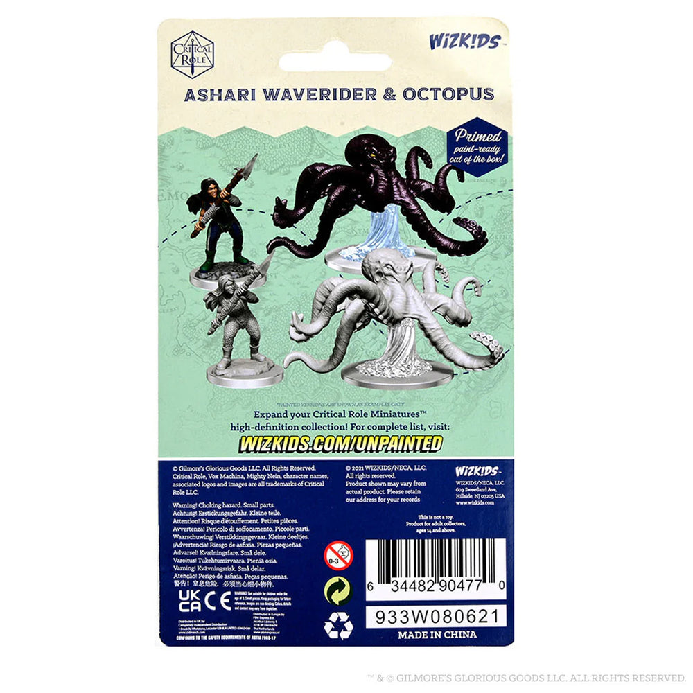 Critical Role Unpainted Miniatures: Ashari Waverider & Octopus