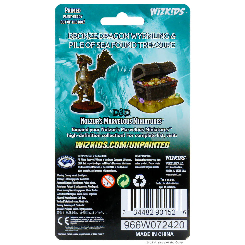 D&D Nolzur's Marvelous Miniatures: Bronze Dragon Wyrmling & Pile of Sea Found Treasure