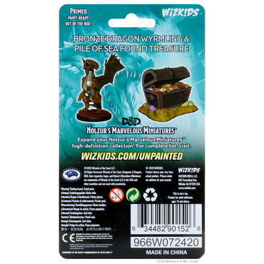 D&D Nolzur's Marvelous Miniatures: Bronze Dragon Wyrmling & Pile of Sea Found Treasure