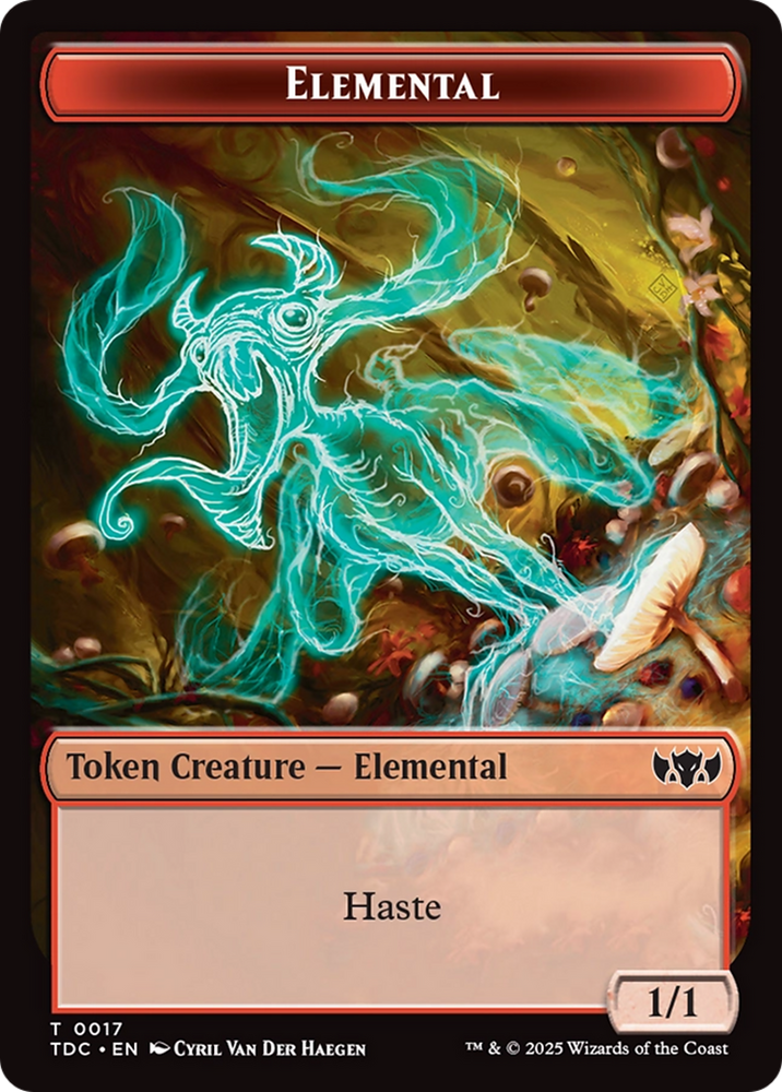 Elemental (0017) // Warrior Double-Sided Token [Tarkir: Dragonstorm Commander Tokens]