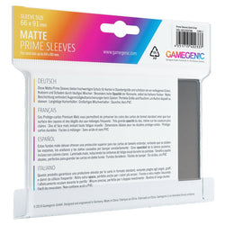 GAMEGENIC: MATTE PRIME SLEEVES: GRAY (100)