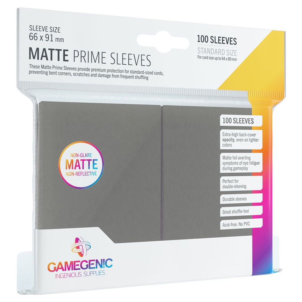 GAMEGENIC: MATTE PRIME SLEEVES: GRAY (100)