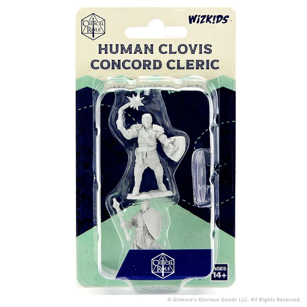 Critical Role Unpainted Miniatures: Human Clovis Concord Cleric Male