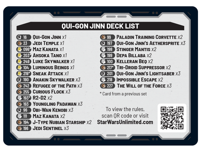 Star Wars Unlimited TCG: Legends of the Force - Spotlight Deck: Qui-Gon Jinn
