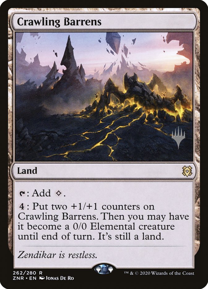 Crawling Barrens (Promo Pack) [Zendikar Rising Promos]