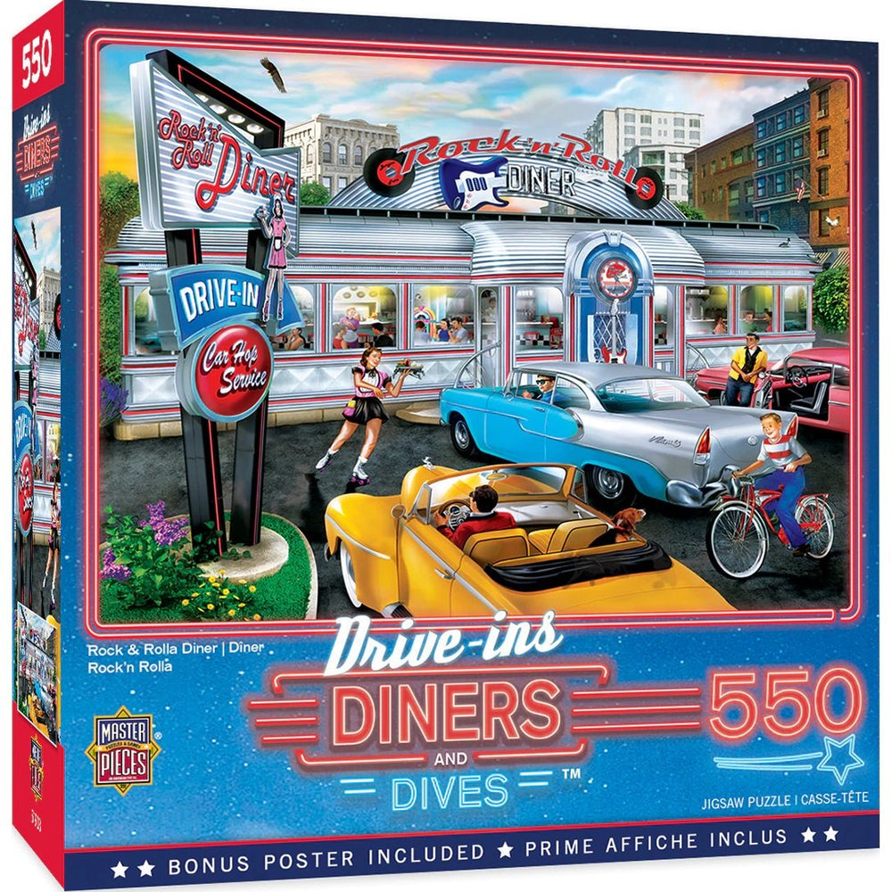 Drive-Ins, Diners and Dives - Rock & Rolla Diner 550 Piece Puzzle