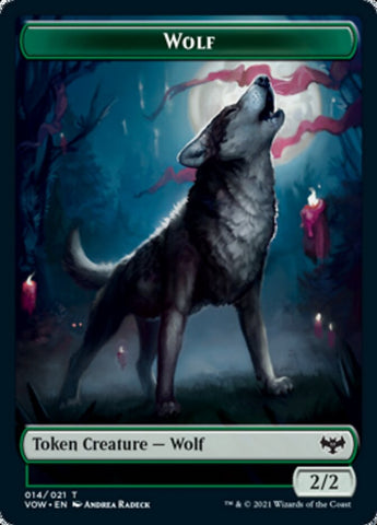 Human (001) // Wolf (014) Double-Sided Token [Innistrad: Crimson Vow Tokens]