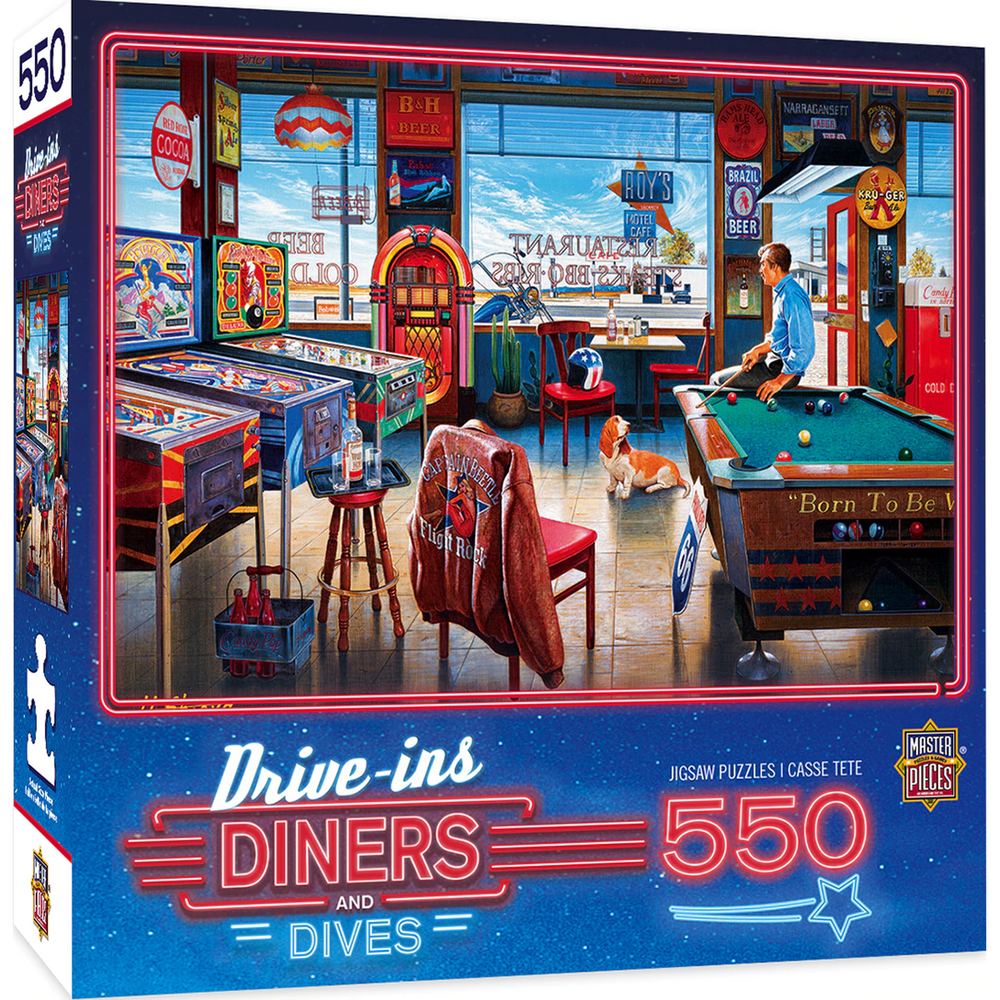 Drive-ins Diners and Dives - Pockets Pool & Pub - 550 Piece Puzzle