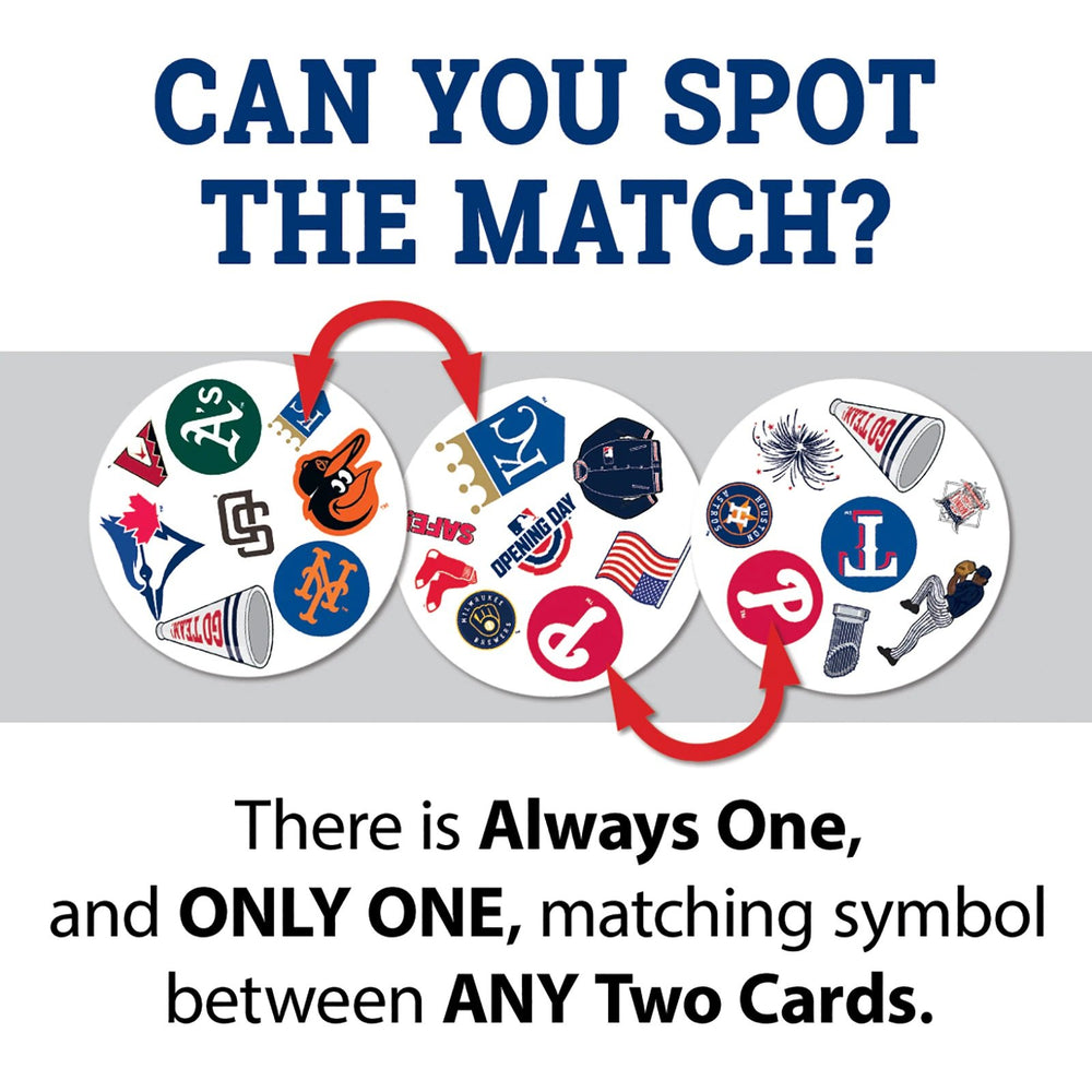 MLB Major League Baseball Spot it! Card Game